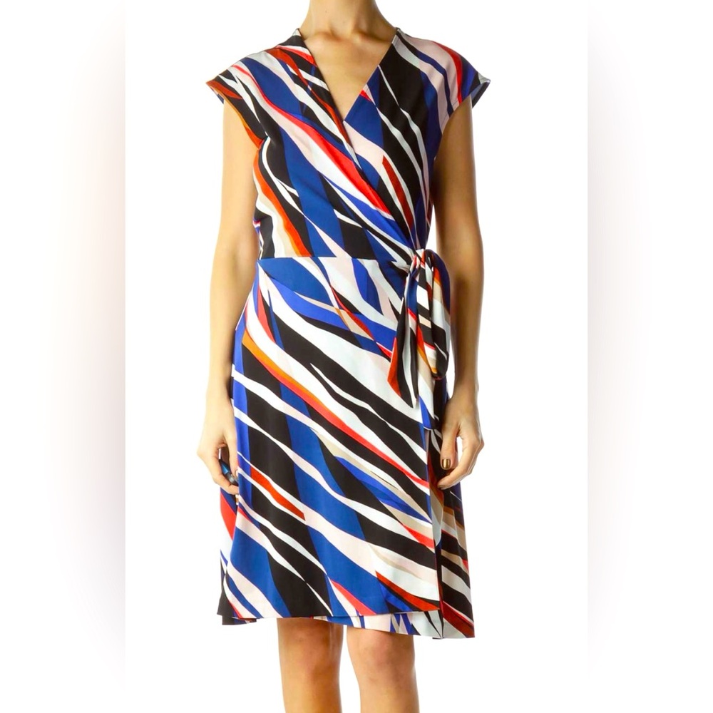 Vince Camuto-Multicolor Striped Day Wrap Dress